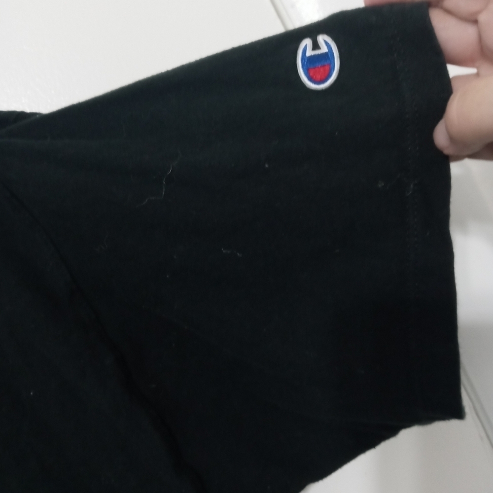 Champion Authentic Activewear Men's Short Sleeve Black large logo t shirt large - Picture 3 of 4